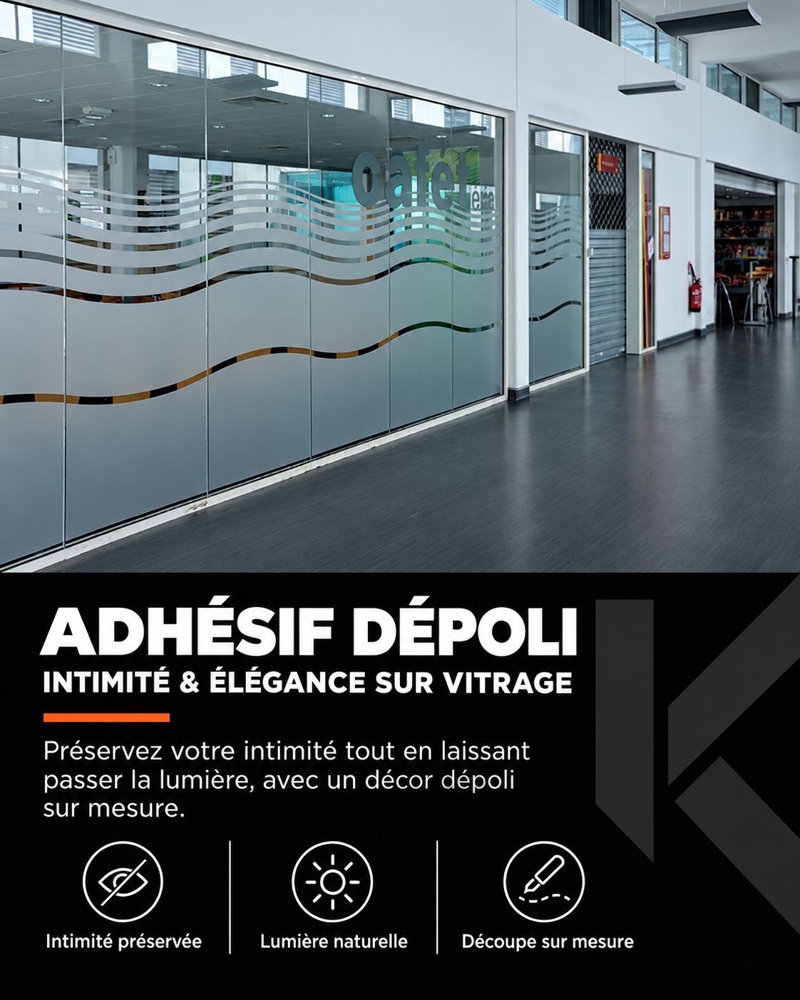 Adhésif dépoli — Intimité et élégance sur vitrage, décor découpé sur mesure
