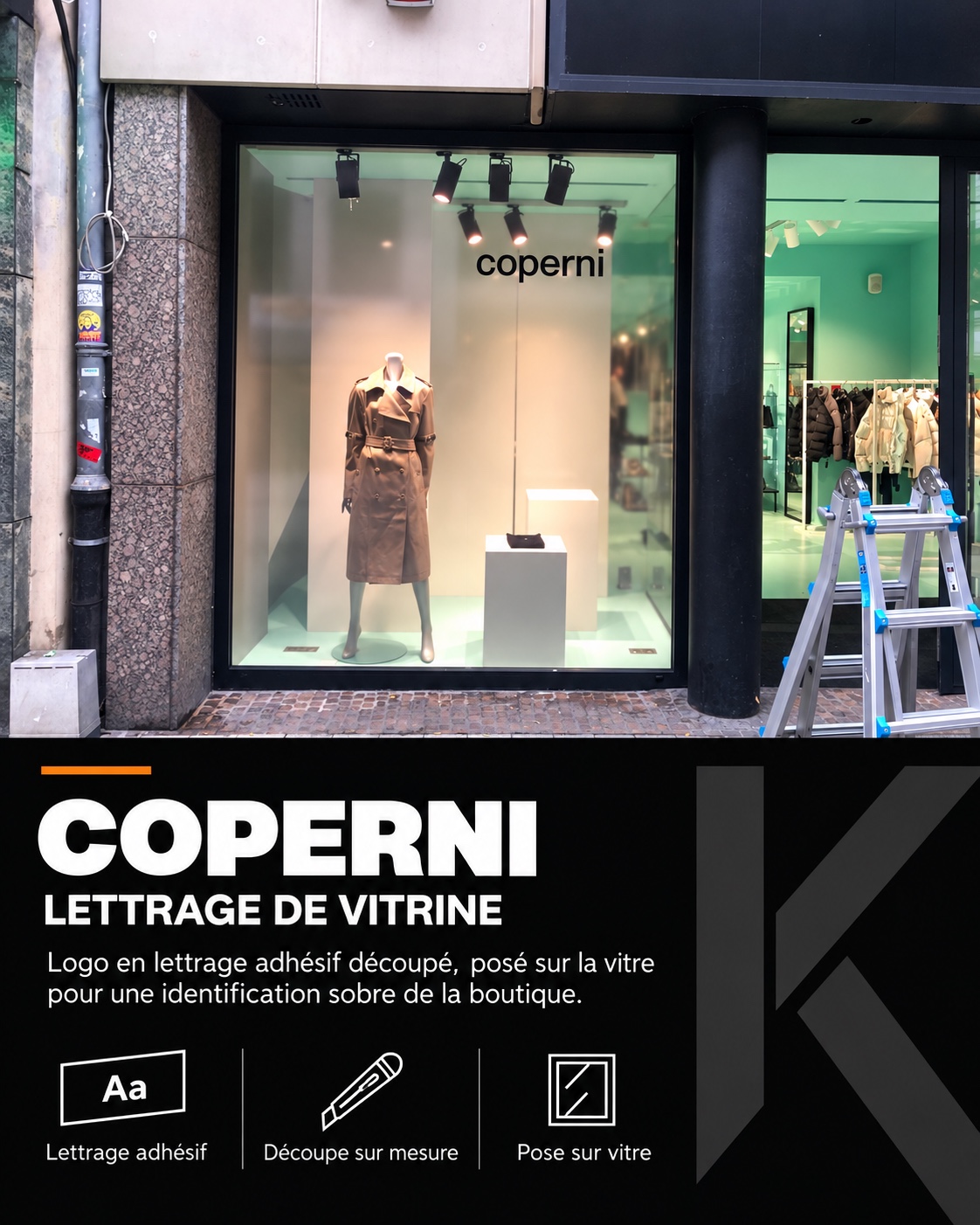 Coperni — Lettrage de vitrine