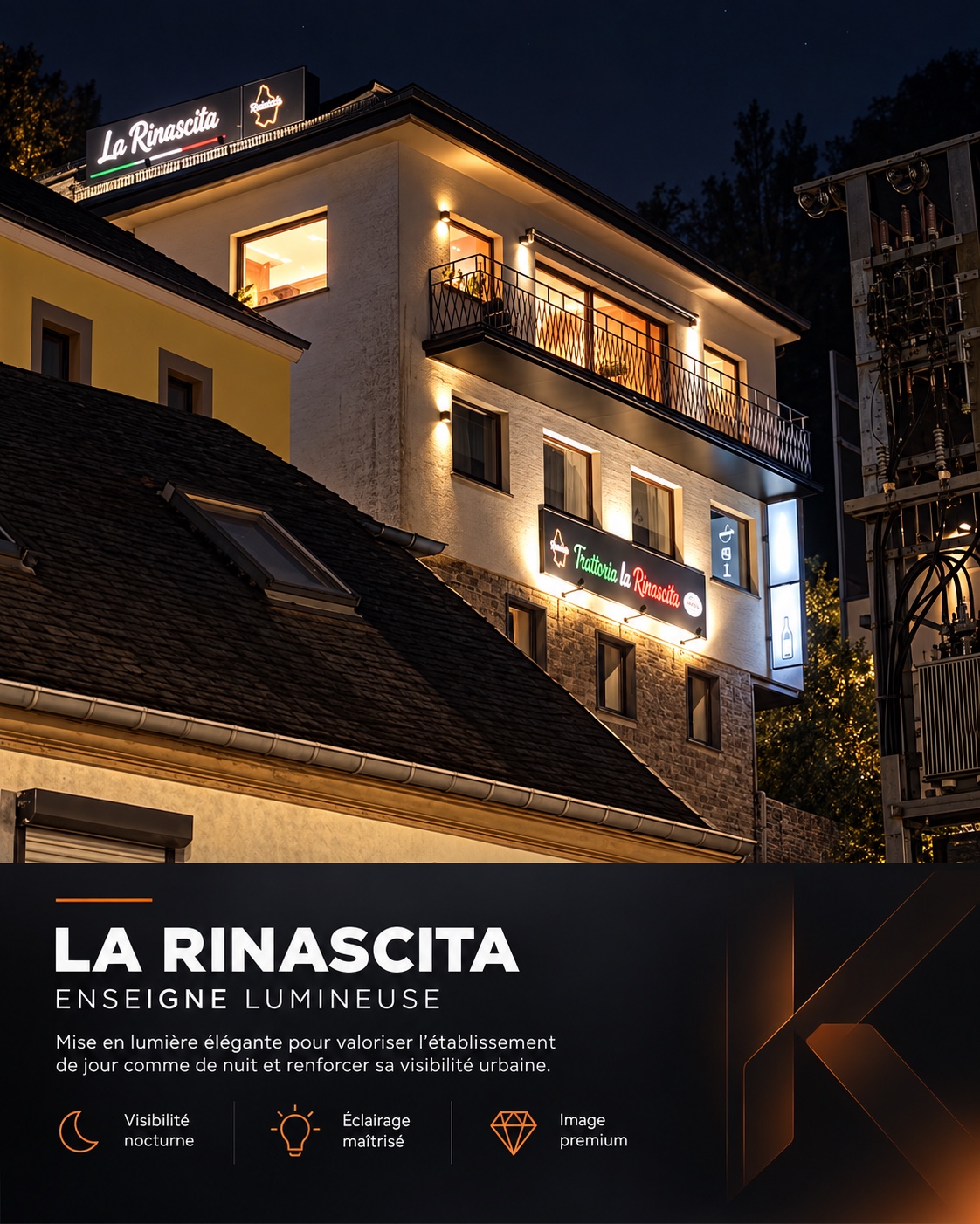 La Rinascita — Enseigne lumineuse