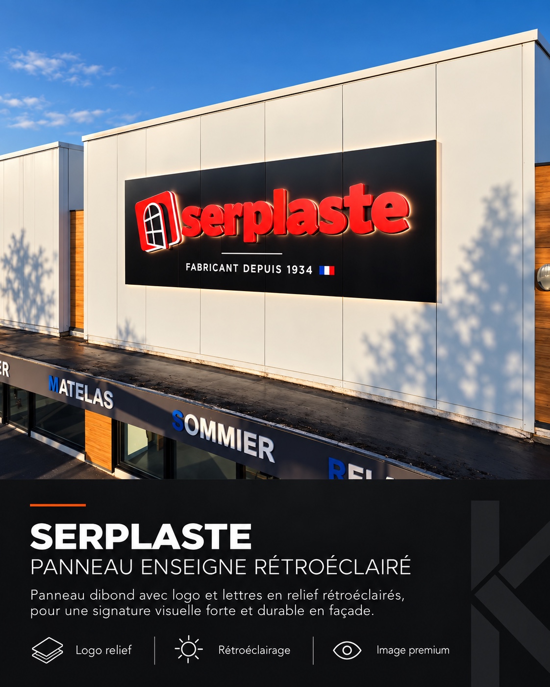 Serplaste — Panneau enseigne rétroéclairé
