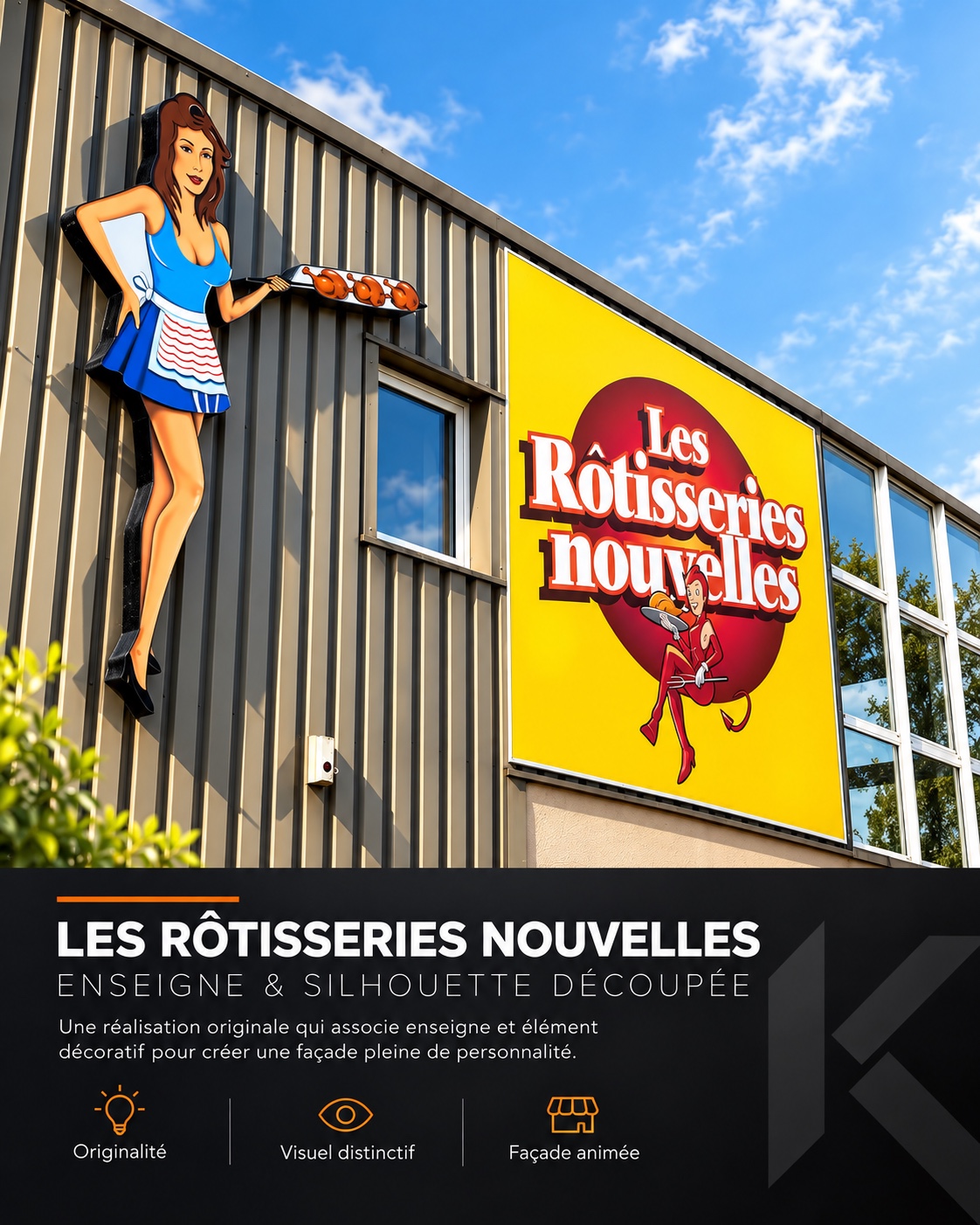 Les Rôtisseries Nouvelles — Enseigne de façade